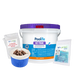 Poolife NST Prime Tablets 20 lb – Stabilizer-Free Chlorine Sanitizer – Skimmer-Use Only – Includes 2 Scum Socks and 7-in-1 Test Strips