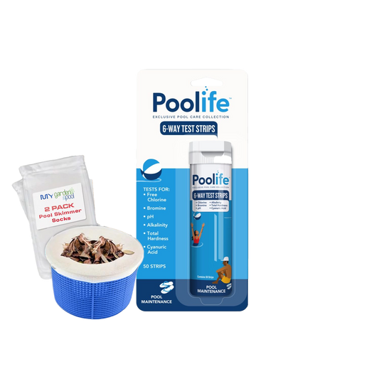 Poolife 6-Way Test Strip – Fast & Accurate Pool Water Testing for Chlorine, pH, Alkalinity & More – 1 Pack – Bonus Scum Socks Included
