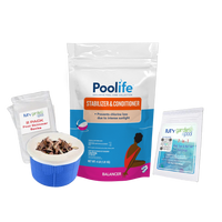 Poolife Stabilizer & Conditioner (Bag) – 4 lb Water Conditioner for Pools – Protects Chlorine from Sunlight – Includes Scum Socks & Test Strips