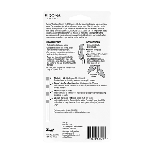 Sirona Test Strips – Chlorine and Bromine – Spa Water Testing Kit with 7-in-1 Test Strips & Scum Sponge