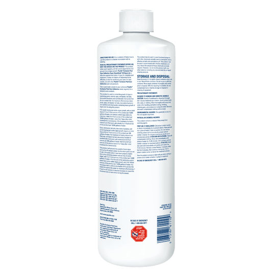 Poolife Super AlgaeBomb 60 – 32 fl oz Non-Foaming Algaecide – Kills Green & Mustard Algae Fast – Includes 2 Scum Socks and 7-in-1 Test Strips